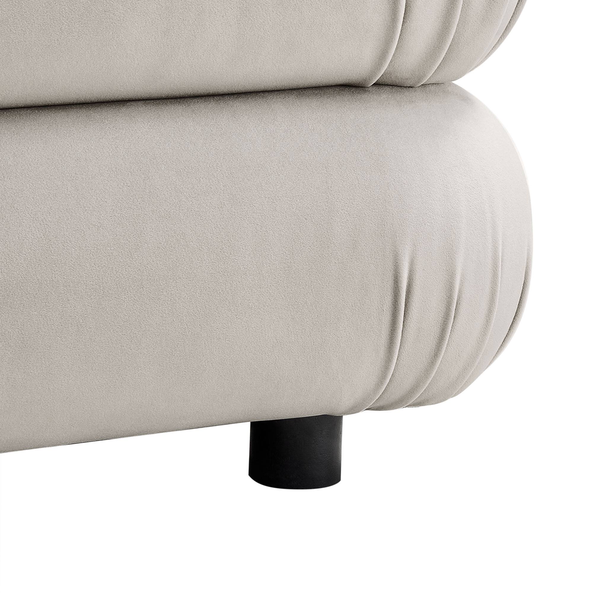 Alt View 5. Modway - Jubilee Modular Performance Velvet Ottoman by Modway - Almond.