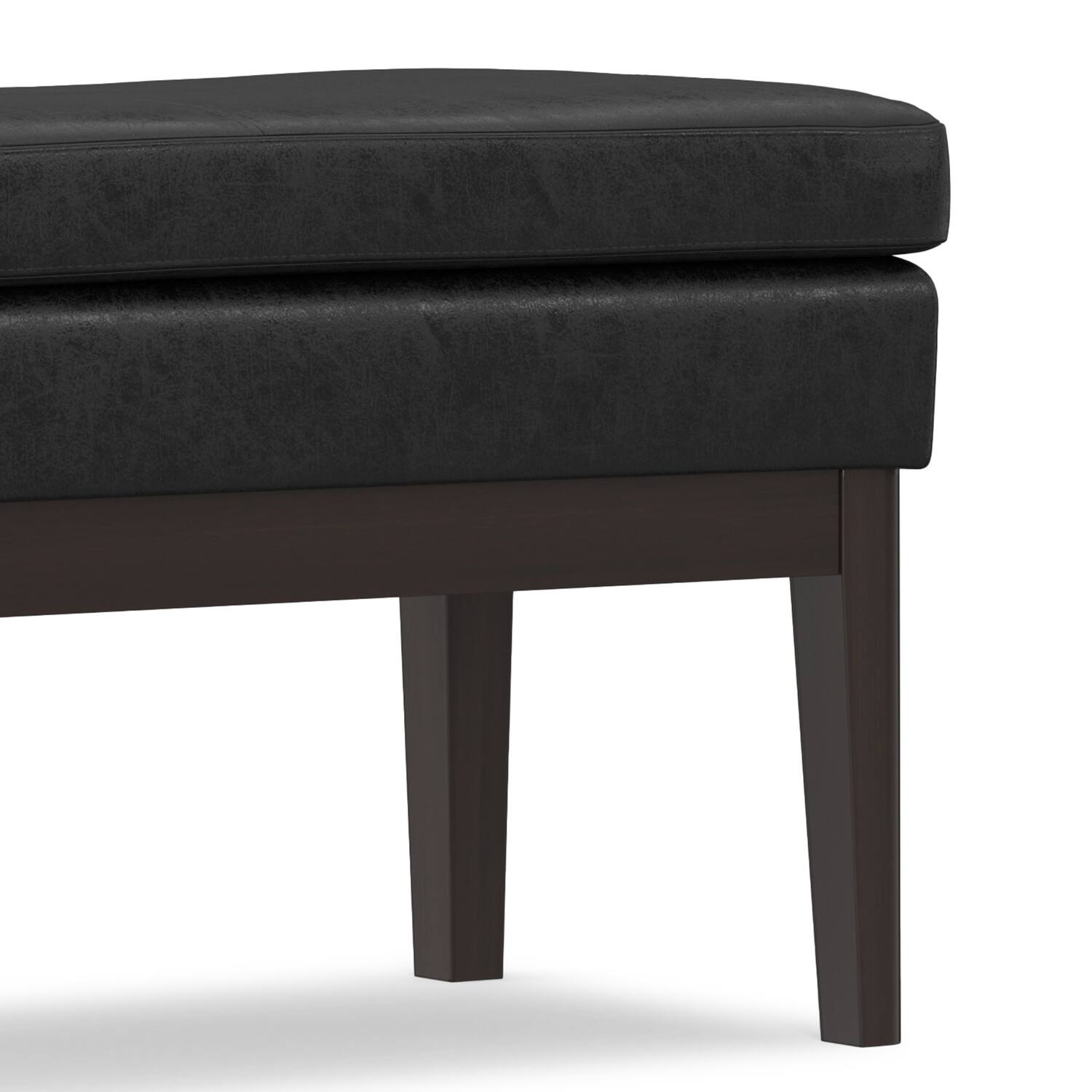 Alt View 6. Simpli Home - Carlson Ottoman Bench in Distressed Black - Distressed Black.