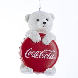 Kurt S Adler - Kurt S. Adler Coca-Cola Bear with Bottle Cap Ornament 4 in. (Case of 12) - Multicolored