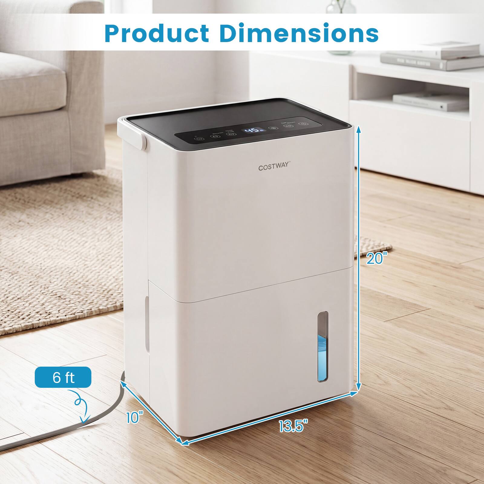 Product Dimensions COSTWAY 20" 6 ft 10" 13.5"