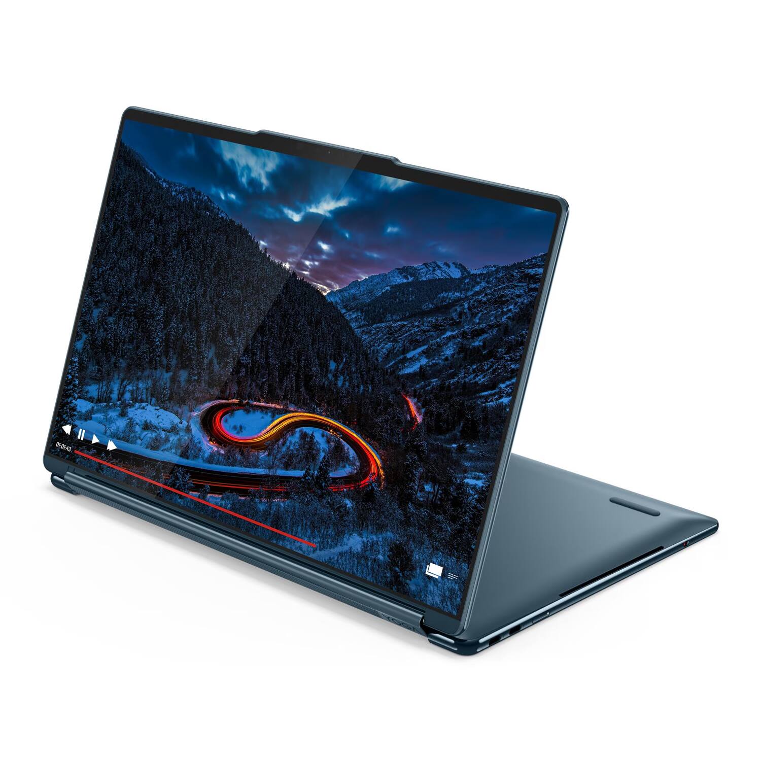 Alt View 4. Lenovo - Lenovo Yoga Book 9i 2-in-1 Laptop 14.0 2.8K (Intel Ultra 7-255H, 16GB LPDDR5X, 1TB PCIe SSD, Win 11 Pro) w/USB Hub - Tidal Teal.