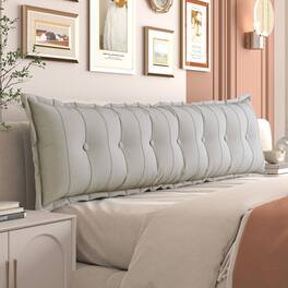 wowmax - King Headboard Pillow Large Bolster Pillow for Bed Back Support - White