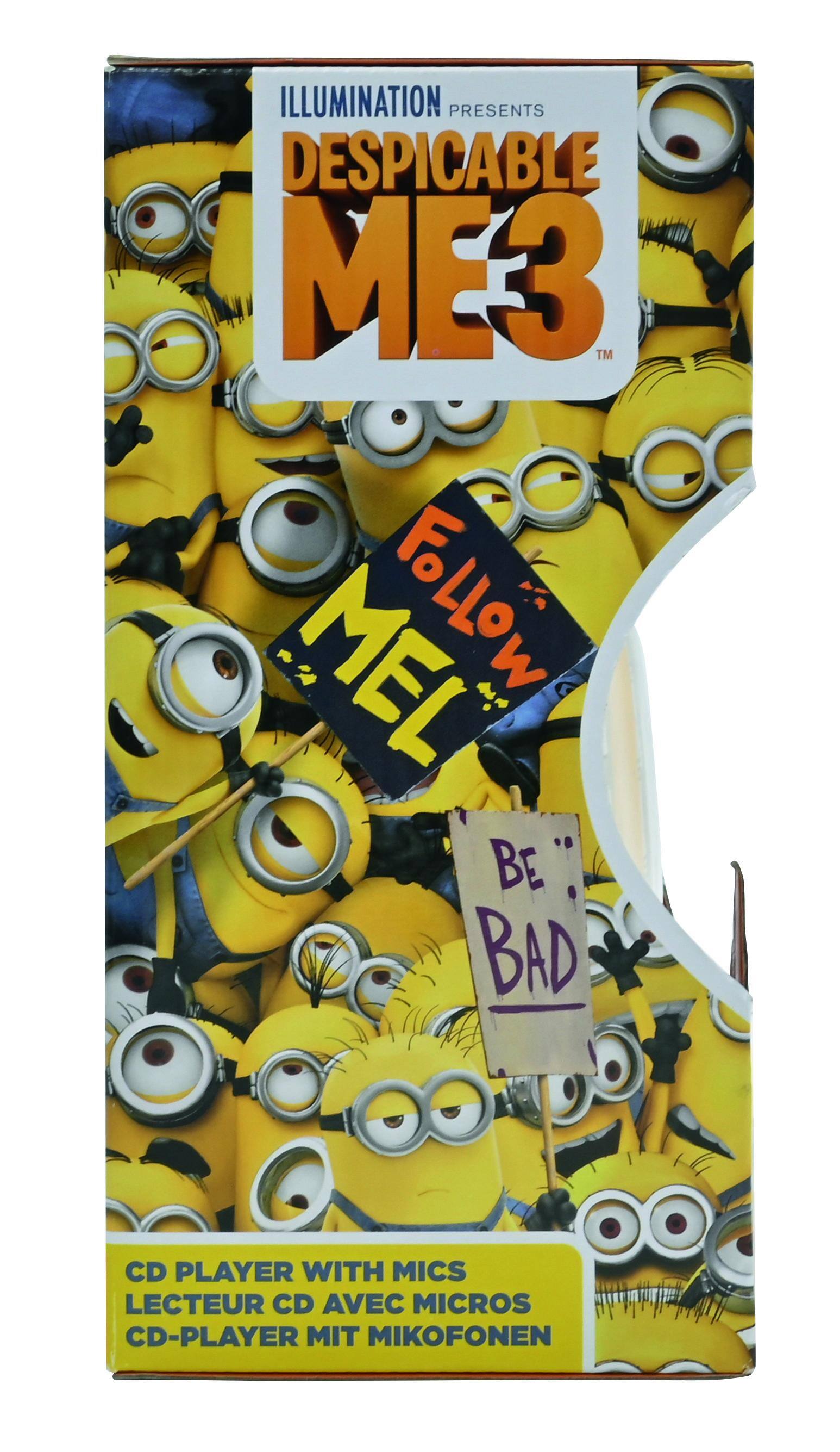 ILLUMINATION PRESENTS DESPICABLE ME 3™ FOLLOW ME! BE BAD CD PLAYER WITH MICS LECTEUR CD AVEC MICROSD CD-PLAYER MIT MIKOFONEN