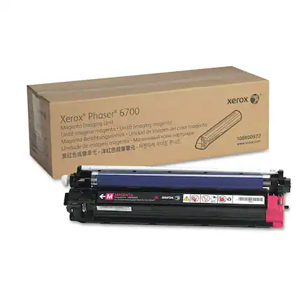 Xerox Phaser 6700
Magenta Imaging Unit
- Unité imageur magenta
- Unidad de imagen del color magenta
- Magenta-Belichtungseinheit
- Unidade de imagem magenta
- 紫红色成像单元
- 紫红色成像单元
108R00972
www.xerox.com
MAGENTA
Imaging Unit - 108R00972
For Each Color
xerox