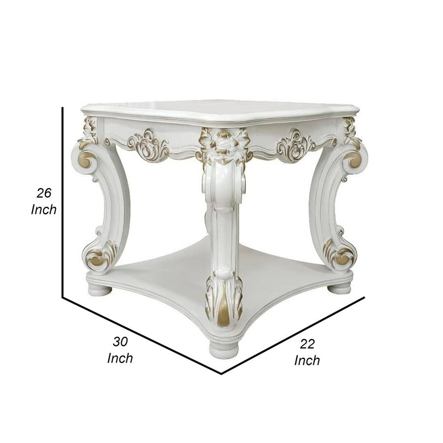 Manhattan Lane Jess 30 Inch Side End Table, Classic Scrolled Legs, 1 ...