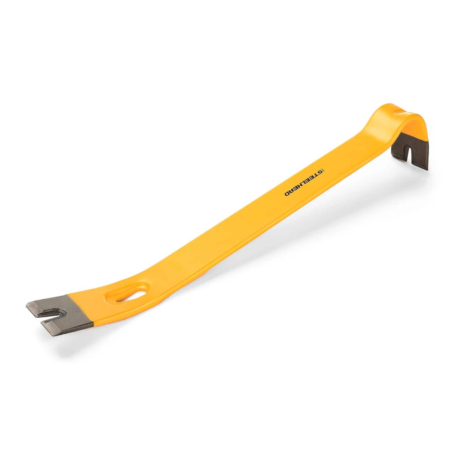 STEELHEAD - 15 Inch Heavy Duty Flat Pry Bar, Integrated Nail Puller, Forged Heat Treated Steel