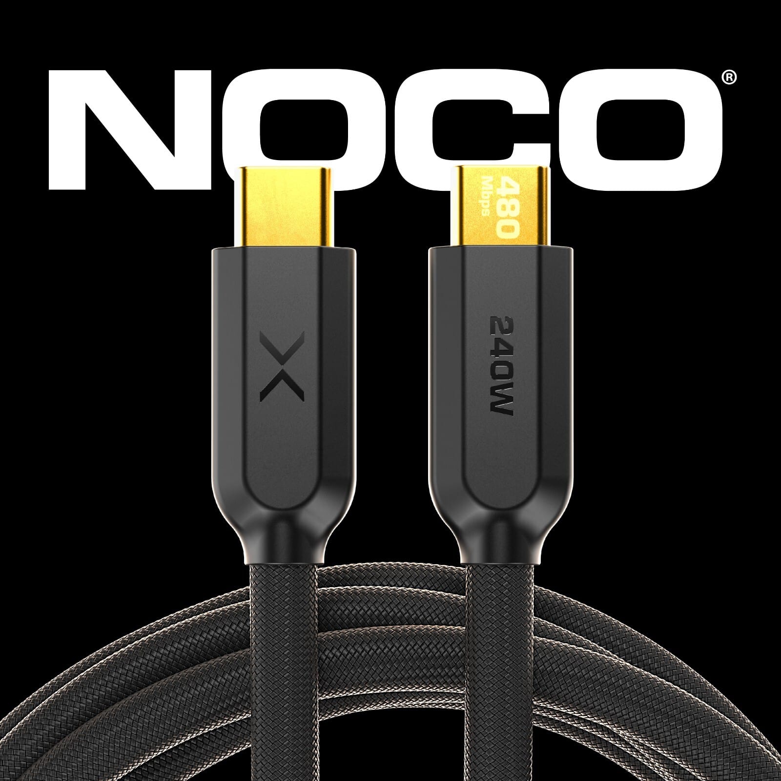 NOCO - XGrid XC3: 240W USB-C to USB-C Cable – 10ft Fast Charging, USB-IF Certified, 480Mbps, UltraFlex Durable Design - Black