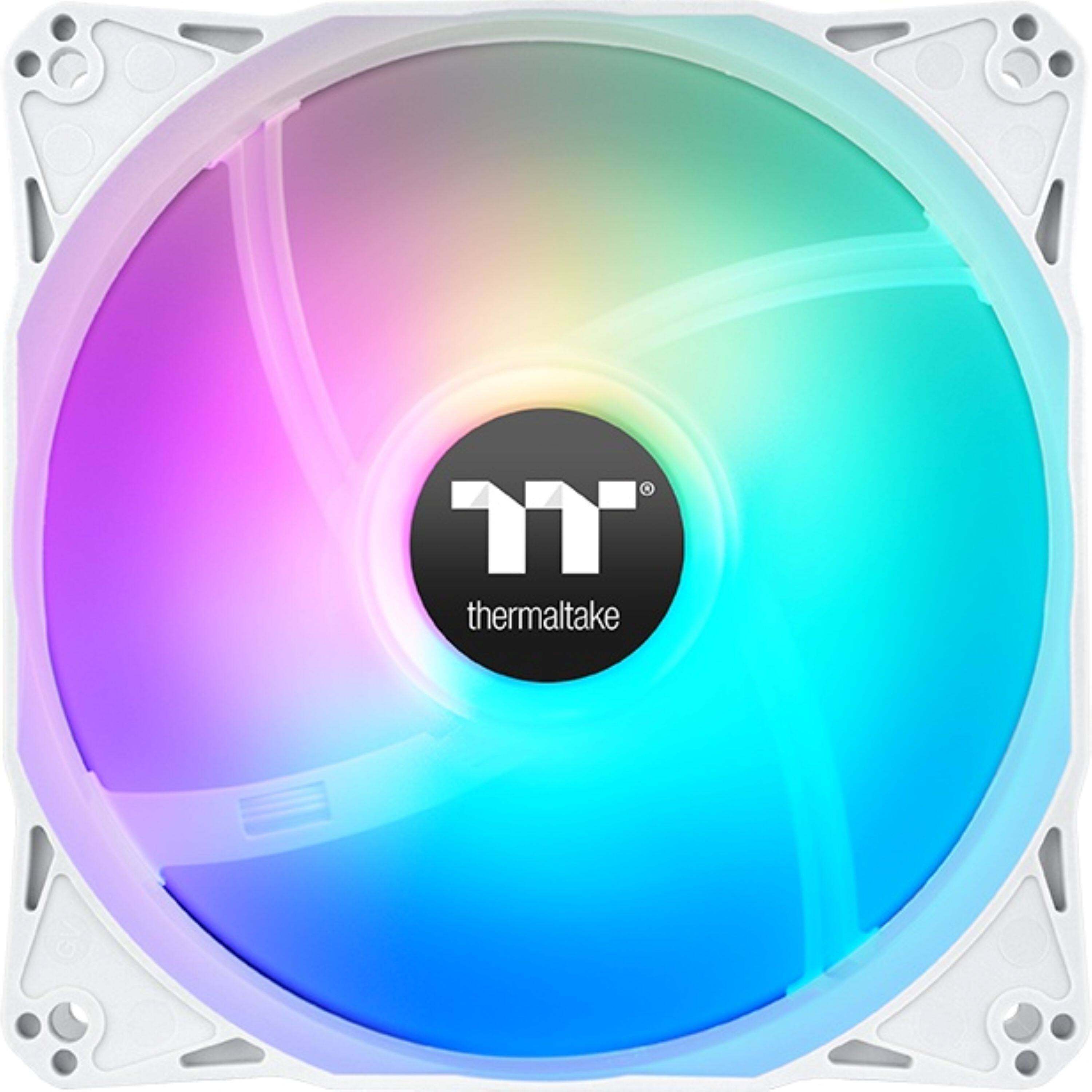 Angle. Thermaltake - LE120 ARGB Sync 120mm PWM Computer Case Cooling Fan (3-Pack) - Snow.