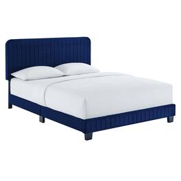 Modway - Celine Channel Tufted Performance Velvet Full Platform Bed - Blue
