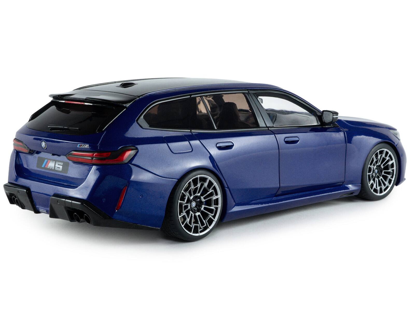 Alt View 4. Solido - 2025 BMW M5 Touring Marina Bay Blue Metallic with Black Top 1/18 Diecast Model Car by Solido.