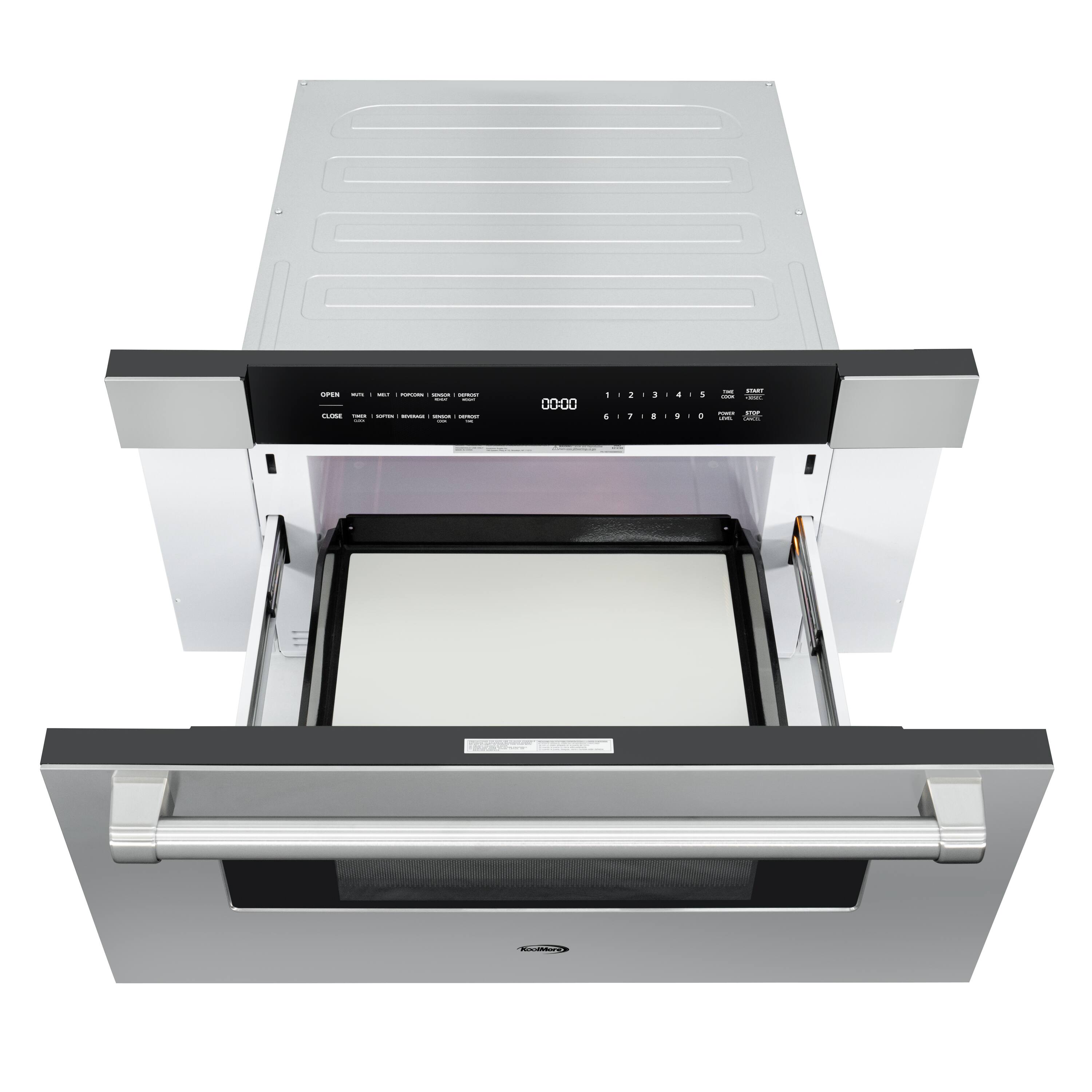 The text on the image is "OPEN | MIN | HI | POROM | STOP | START | CLOSE | TIME | SCAN | HOLD | REMOVE | TIME | COOK | COUNT | START".