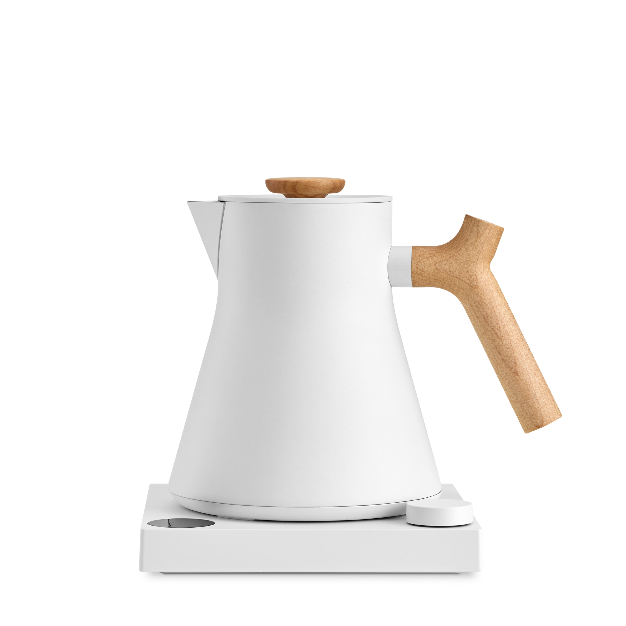 Front. Fellow - Corvo EKG Pro Electric Kettle - Matte White and Maple.