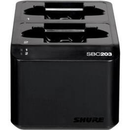 Shure - SBC203 Dual Docking Recharging Station for SB903 Lithium-Ion Battery - Docking - Battery, Transmitter - Charging