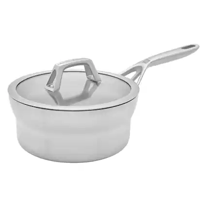 Front. ZWILLING - ZWILLING Motion Stainless Steel 2.5-qt Stainless Steel Saucepan with Lid - Stainless Steel.