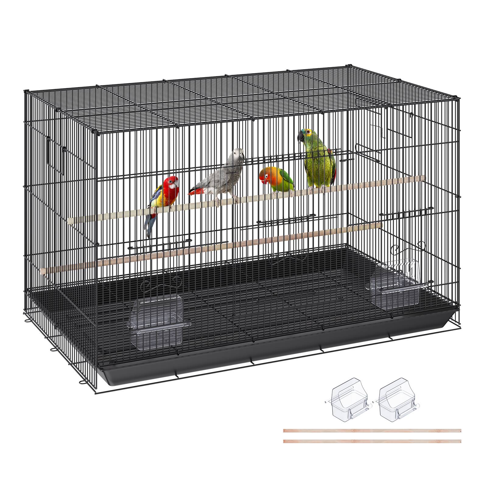 VEVOR - 30 inch Bird Cage, Metal Large Parakeet Cages for Cockatiels Small Parrot Budgies Lovebirds Canaries, Pet Bird Cage