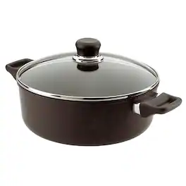 Scanpan - Classic 4.5 Quart Low Sauce Pot With Lid, 10.25 Inch - Black