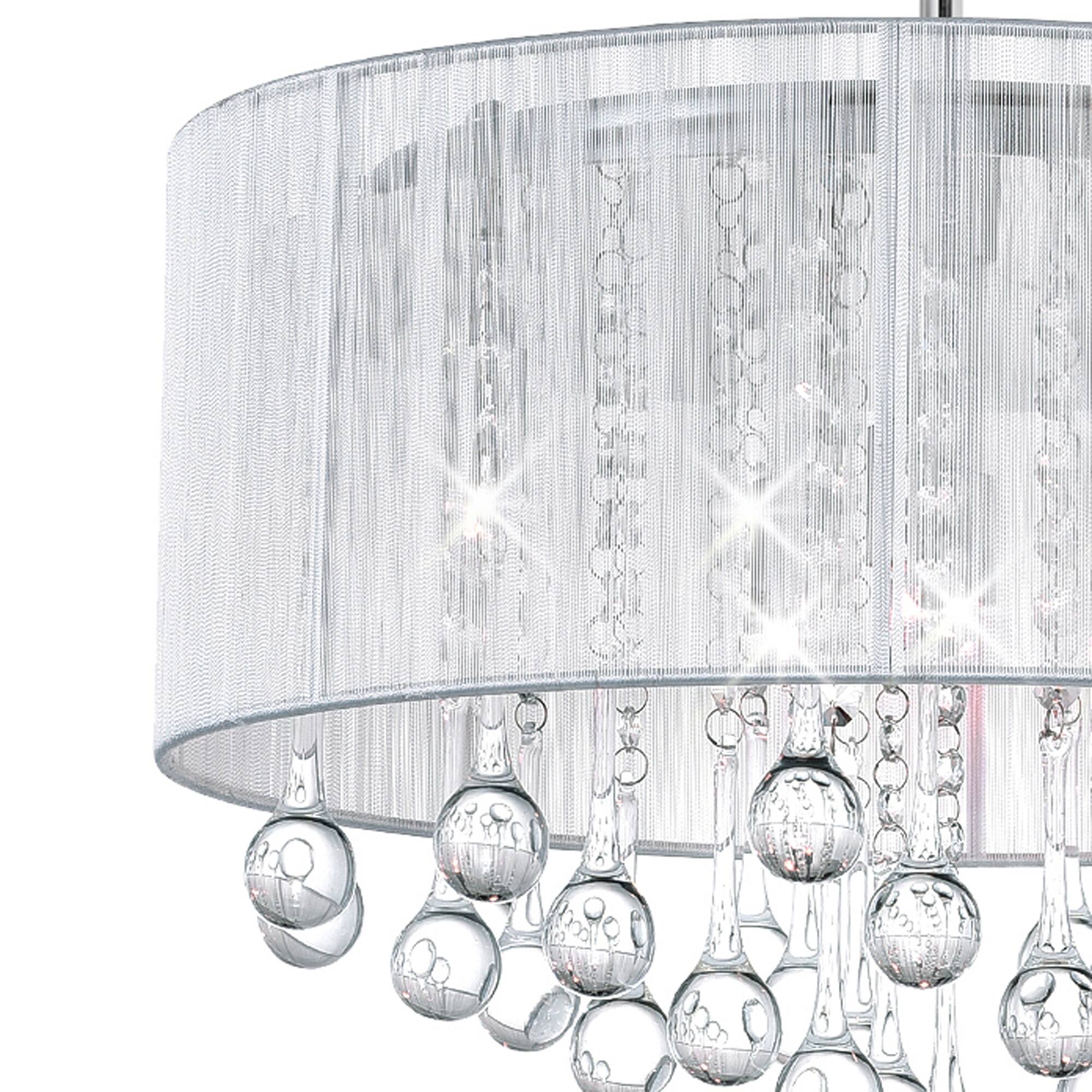 Back. CWI Lighting - Water Drop 6 Light Drum Shade Chandelier With Chrome Finish - Chrome.
