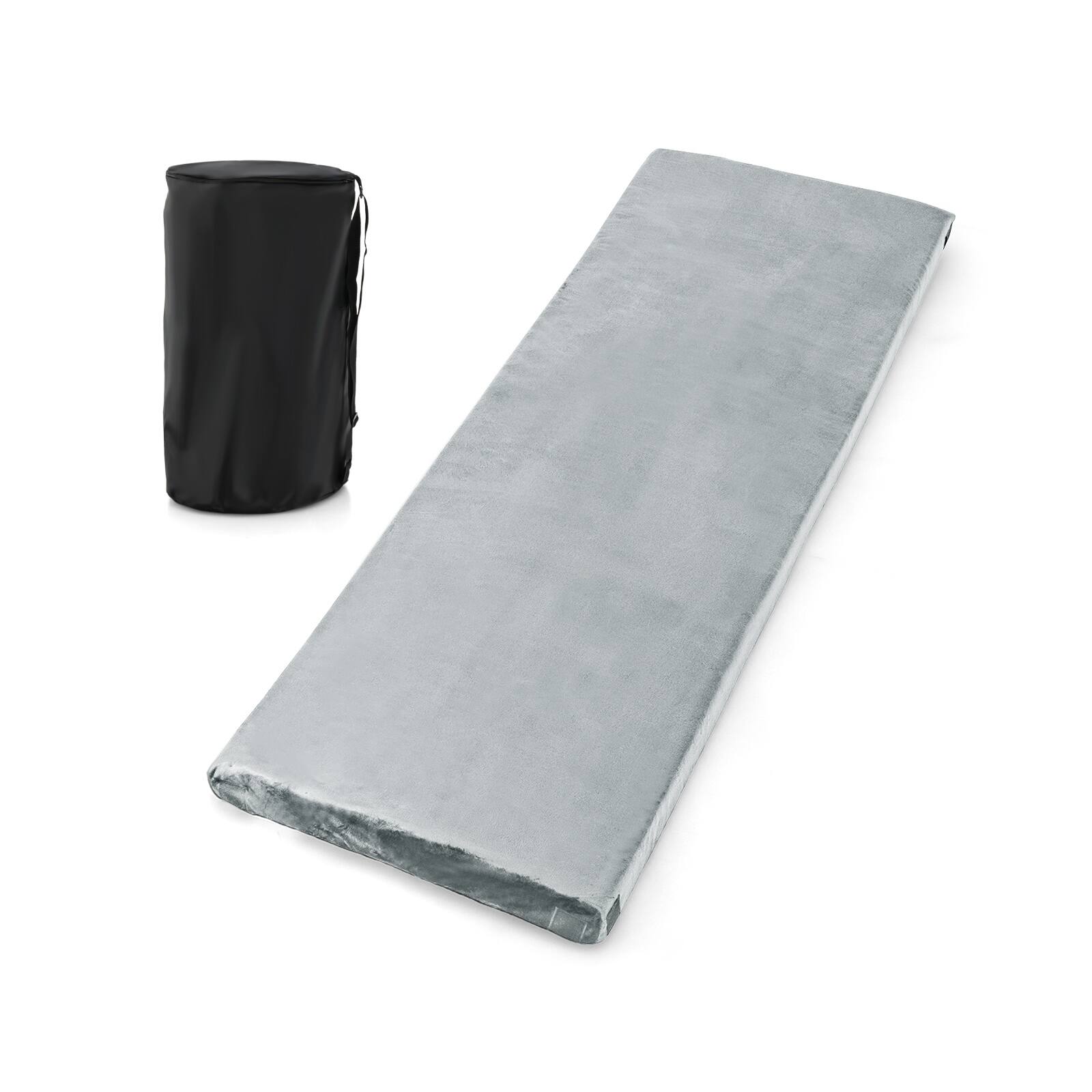Front. Ecooso - Portable Memory Foam Camping Mattress with Carry Bag - Gray.