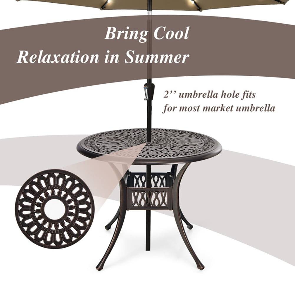 Bring Cool Relaxation in Summer  
2" umbrella hole fits for most market umbrella
