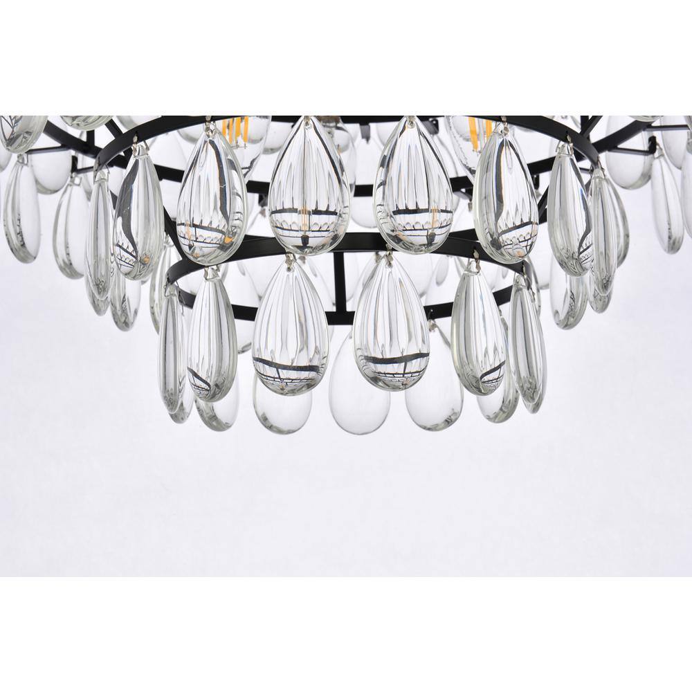 Alt View 3. Elegant Lighting - Mila 16 inch flush mount in black - Black.