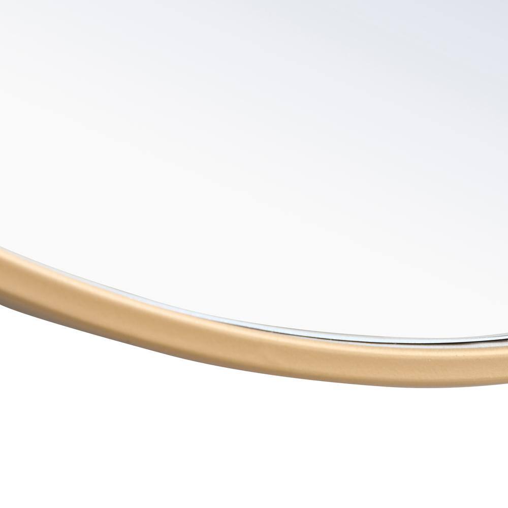 Alt View 7. Elegant Decor - Metal frame Round Mirror with decorative hook 32 inch Brass finish - Brass.