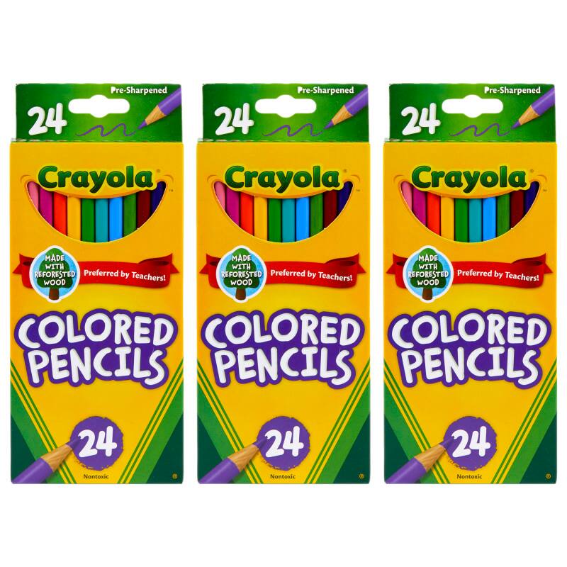 Crayola Colored Pencils 24 Per Box 3 Boxes BIN4024-3 - Best Buy