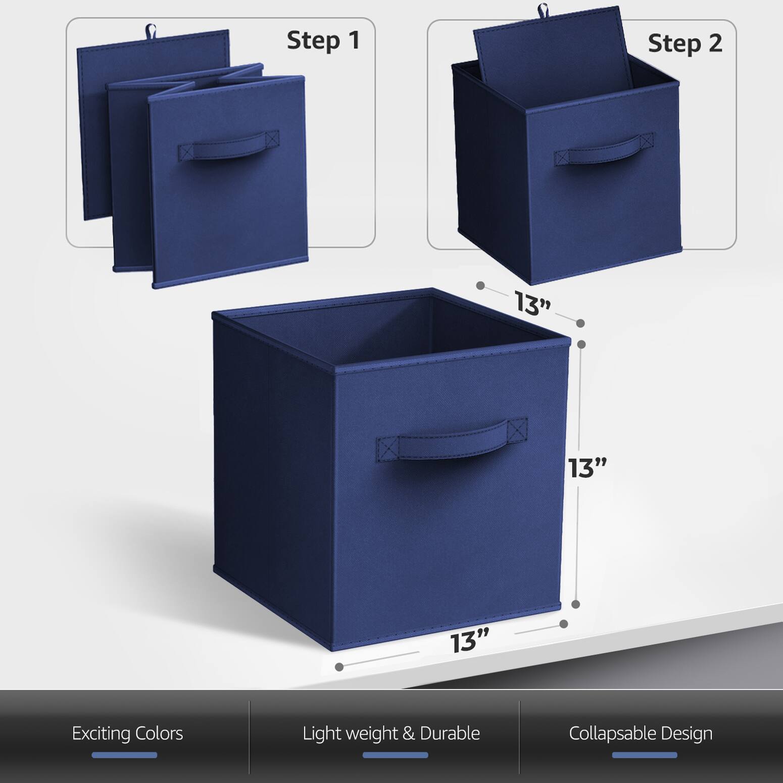 Sorbus Fabric Storage Cubes, 8 Foldable Storage Bins for Organizing ...