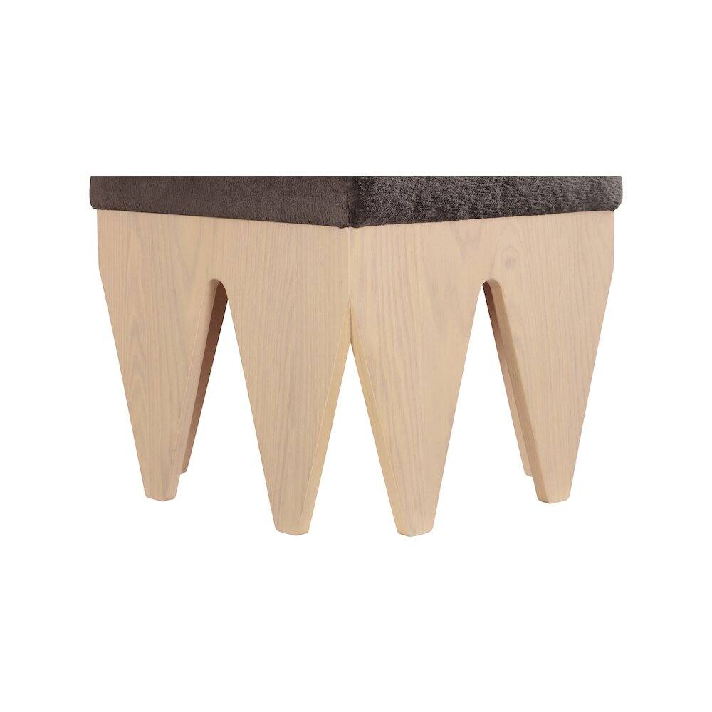 Alt View 4. Meridian Furniture - Altair Brown Velour Fur Fabric Bench - Brown.