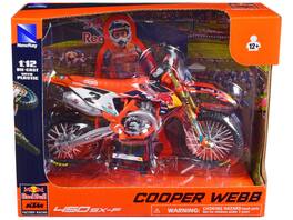 KTM 450 SX-F Motorcycle #2 Cooper Webb "Red Bull KTM Factory Racing" 1/12 Diecast Model by New Ray - Orange