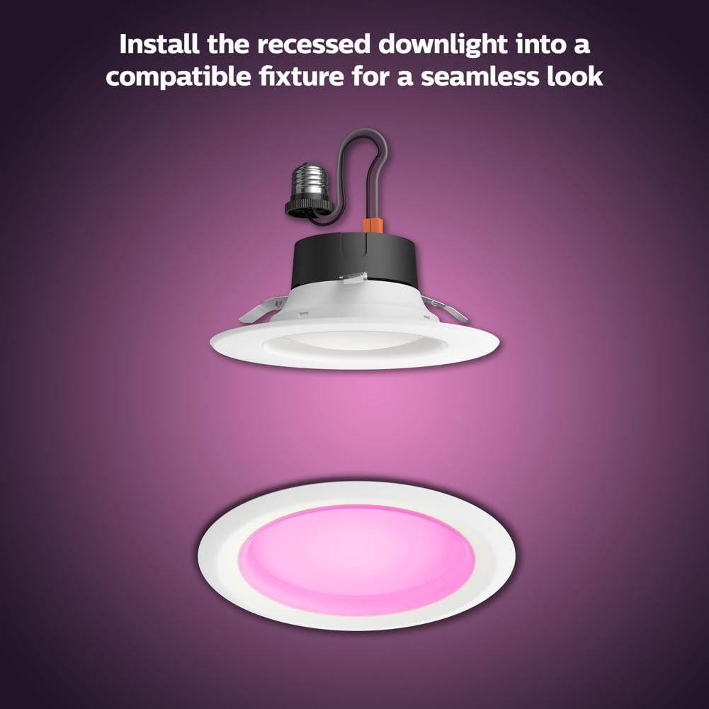 Install the recessed downlight into a compatible fixture for a seamless look