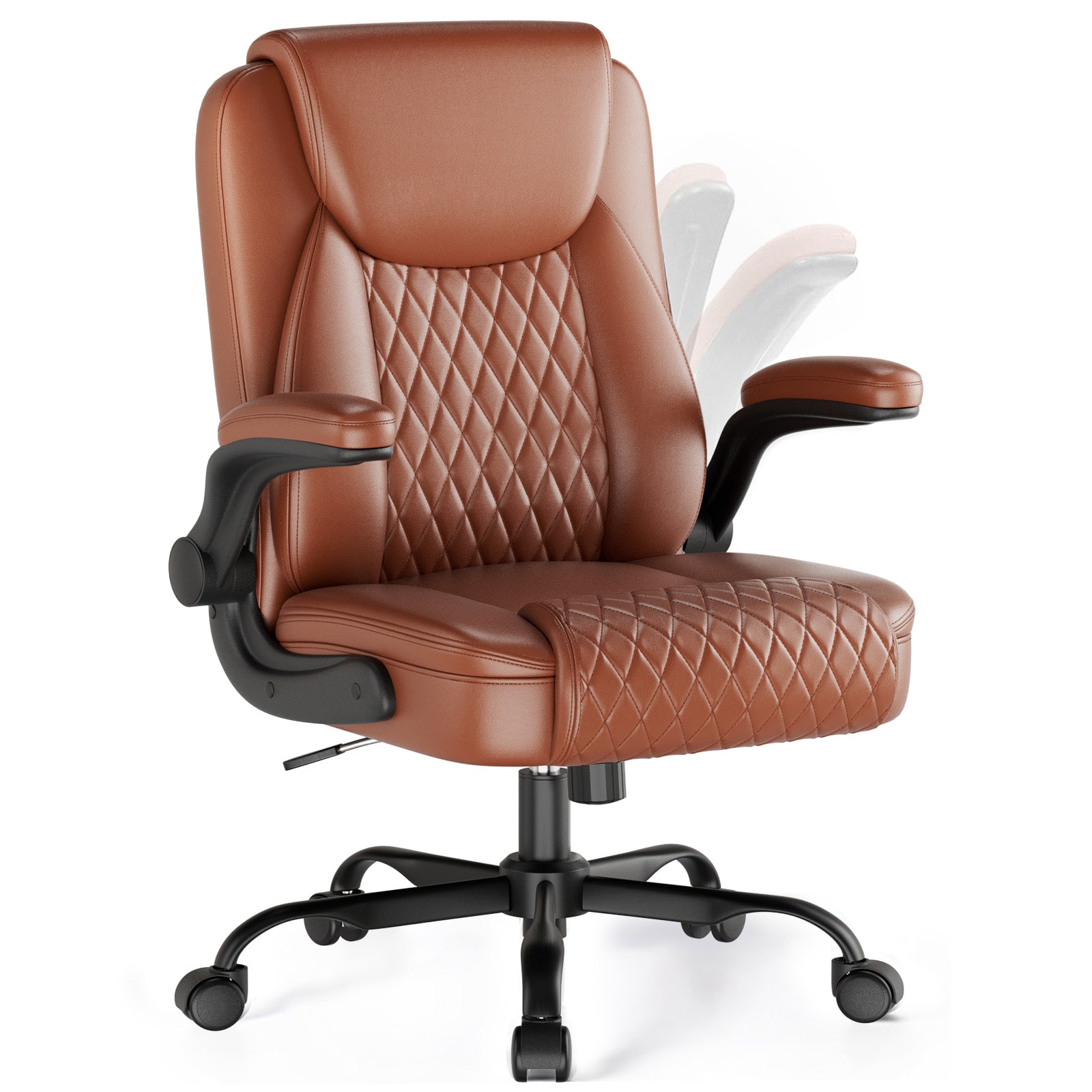 Front. CloudRest Pro - Ergonomic Office Chair Swivel Tilt Gaming Chair with Lumbar Support Computer Chair,Brown - Brown.