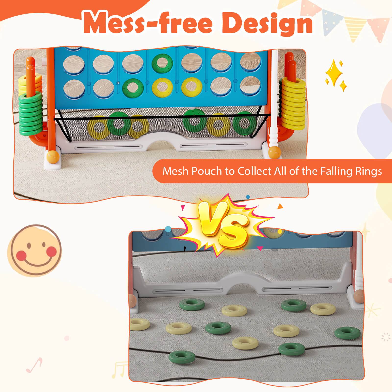 Mess-free Design

Mesh Pouch to Collect All of the Falling Rings

VS