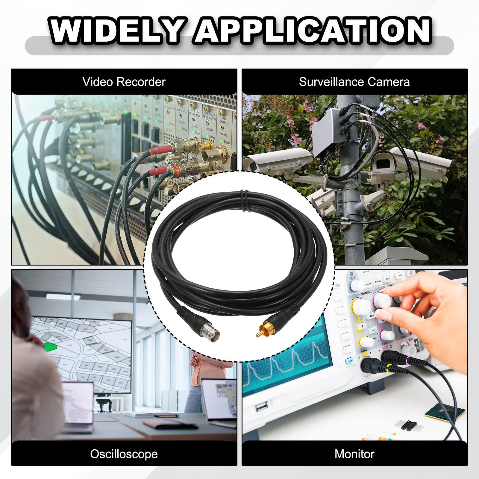 WIDELY APPLICATION

Video Recorder Surveillance Camera

- a PDS snda 5 RAT 2 - -  S . - - -- 090S4 Seu NT  - 1 Te  W - - - N - - 1 tu B - - - - - - Oscilloscope Monitor