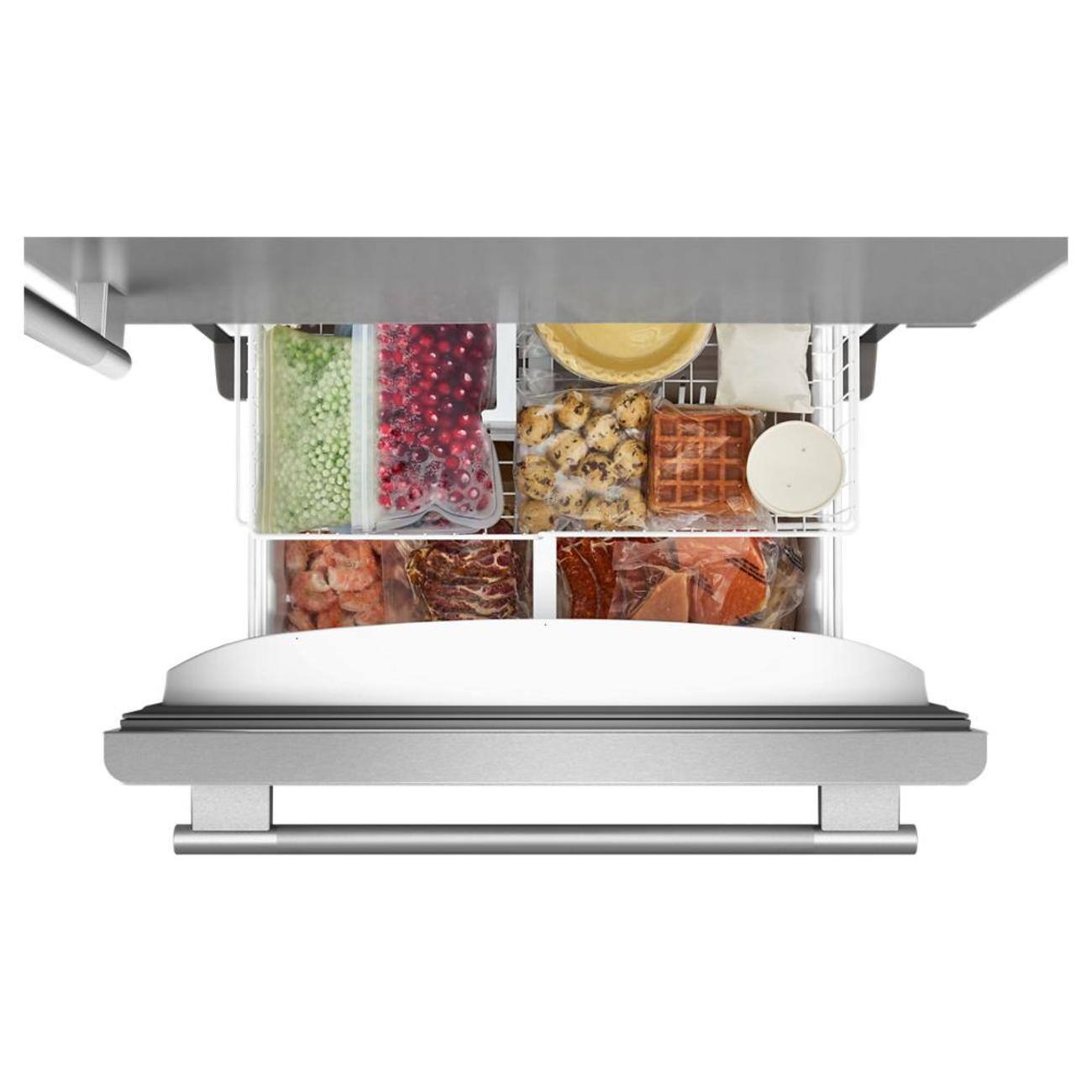 Alt View 8. KitchenAid - 22 Cu. Ft. 33-Inch Standard-Depth Bottom Mount Refrigerator with Right Door Swing - PrintShield Stainless.