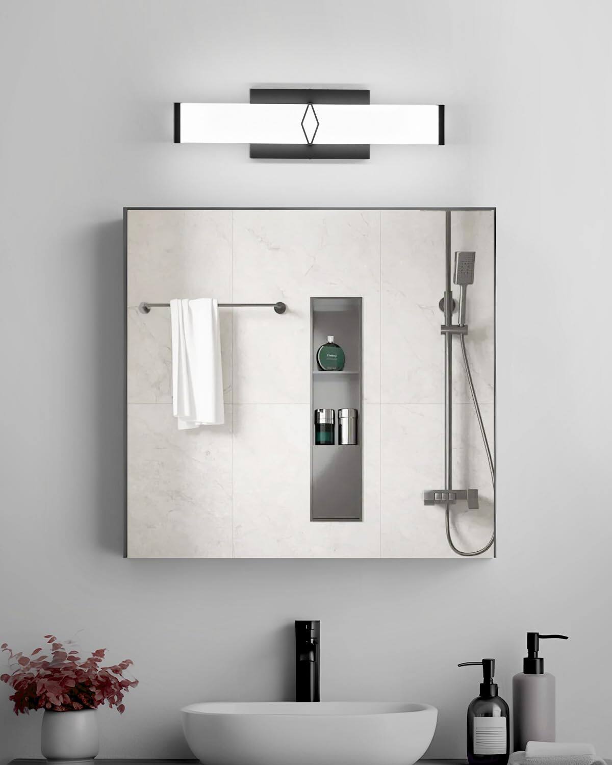 Alt View 3. HM 1810 - Bathroom Light Fixtures Over Mirror nch Modern Vanity Lights For w m Dimmable Led Bar Lighting k Cool Etl C - Black Black-16IN-5700K.