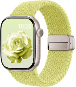 Core Tech - Braided Stretchy Magnetic Watch Band for Apple Watch 38/40/41/42mm - Neon Yellow