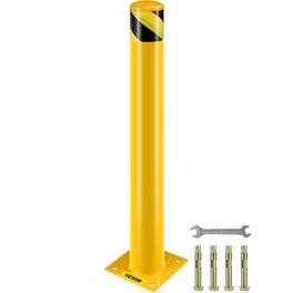 VEVOR - Safety Bollard Safety Barrier Bollard 4-1/2" OD 36" Height Yellow Powder Coat Pipe Steel Safety Barrier - Yellow and Black