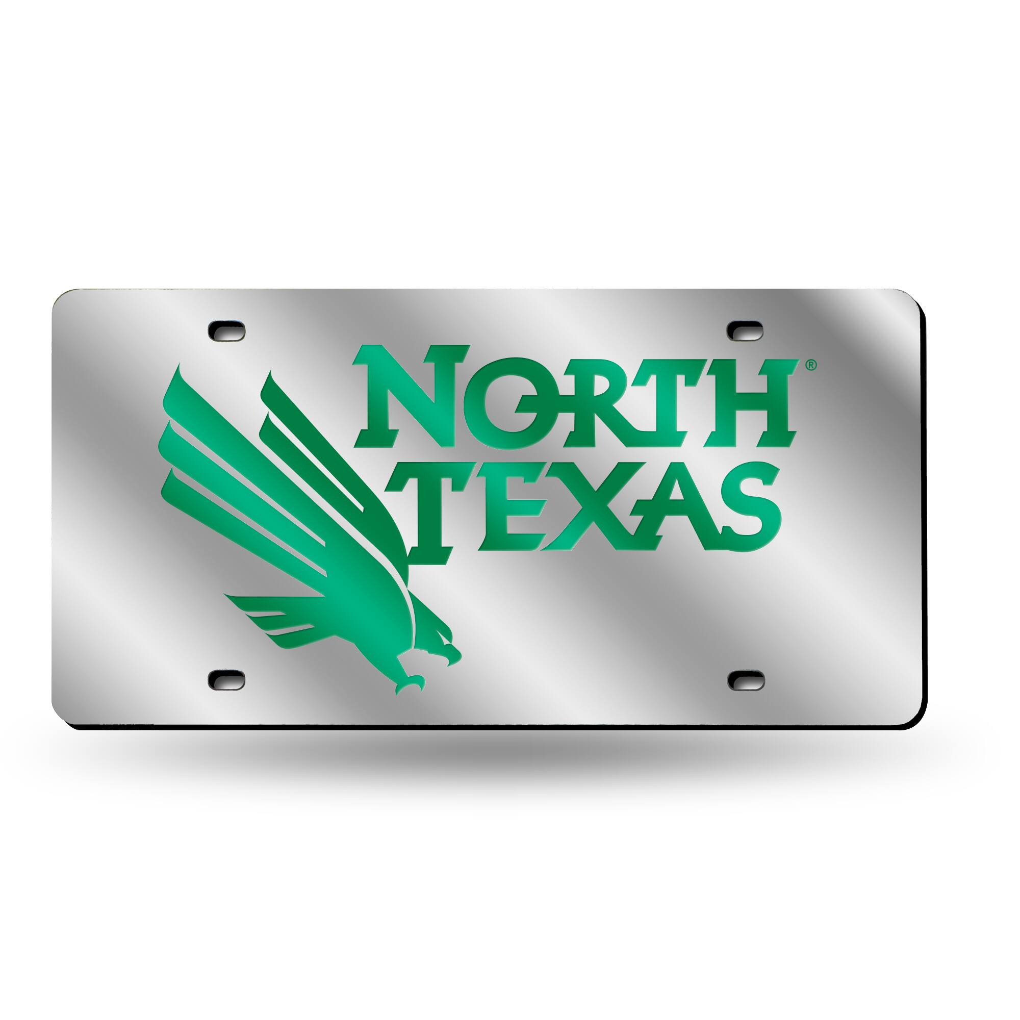 North Texas Mean Green Acrylic License Plate Laser Tag