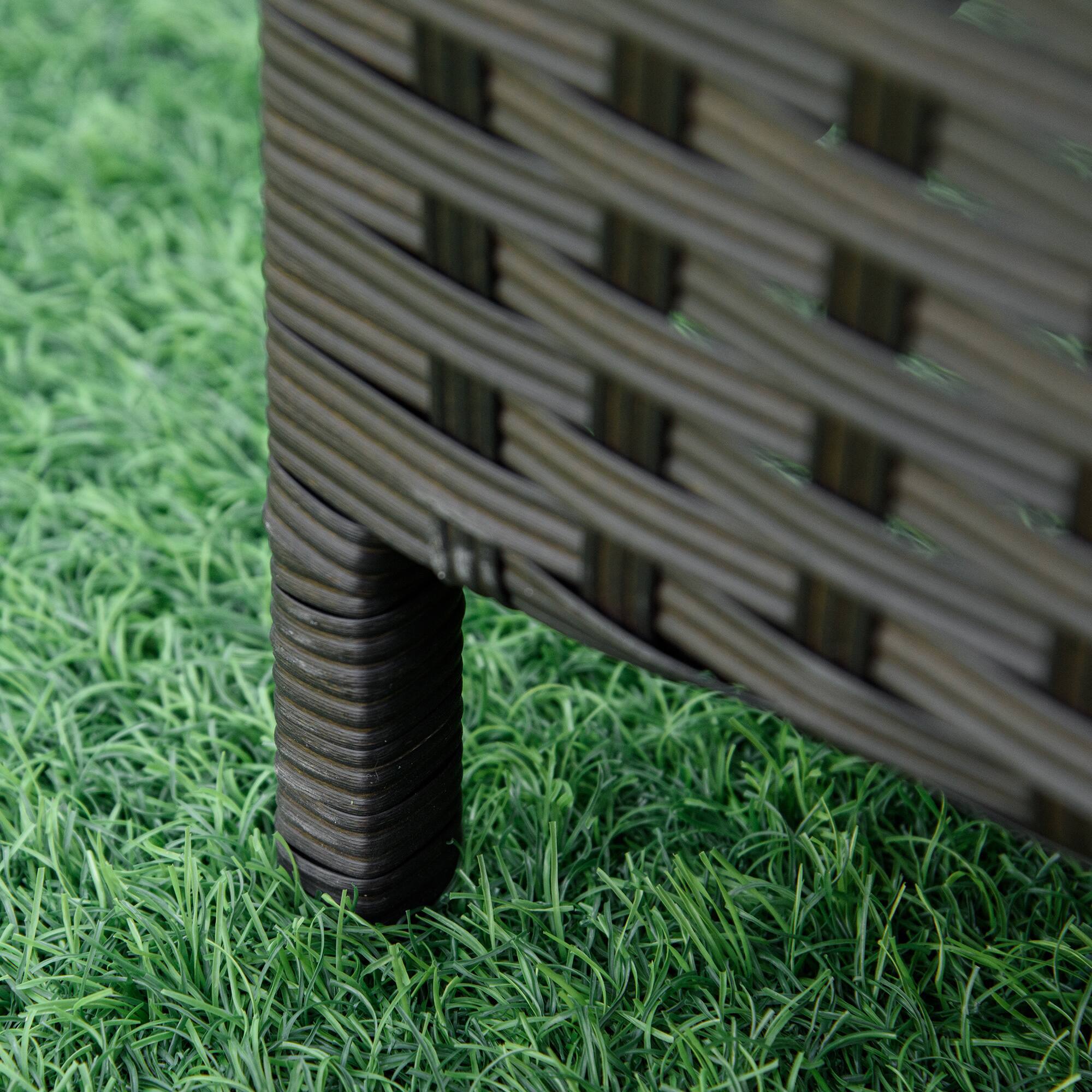 Alt View 8. Outsunny - Wicker Chaise Lounge, 4 Position Adjustable Backrest and Cushions Outdoor Lounge Chair PE Rattan Sun Lounger - Beige.