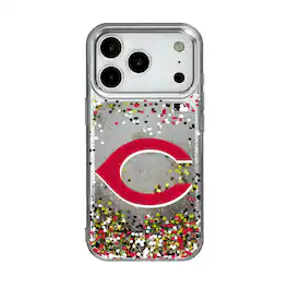 Keyscaper - MLB - Cincinnati Reds Glitter Confetti iPhone Case - 15 - Multicolor