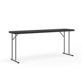 Emma + Oliver - 70.8 Inch Plastic Folding Training Table - Black