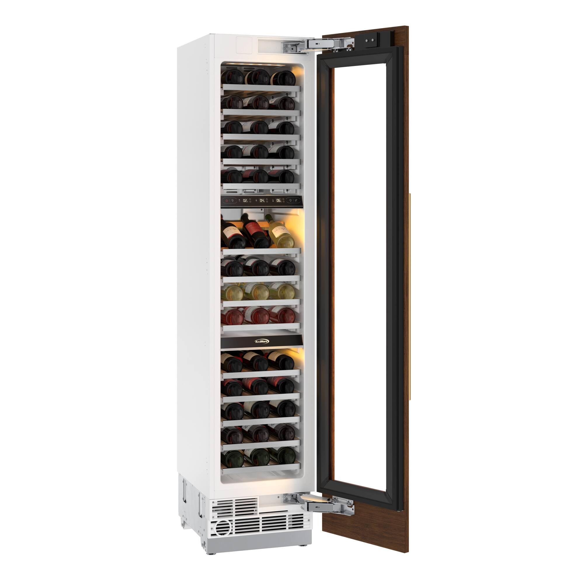 Alt View 6. Koolmore - KoolMore Reserve 18 in. 68-Bottle Panel Ready Premium Column Wine Cooler Refrigerator with 14 Shelves (KM-PRC-W18) - White.