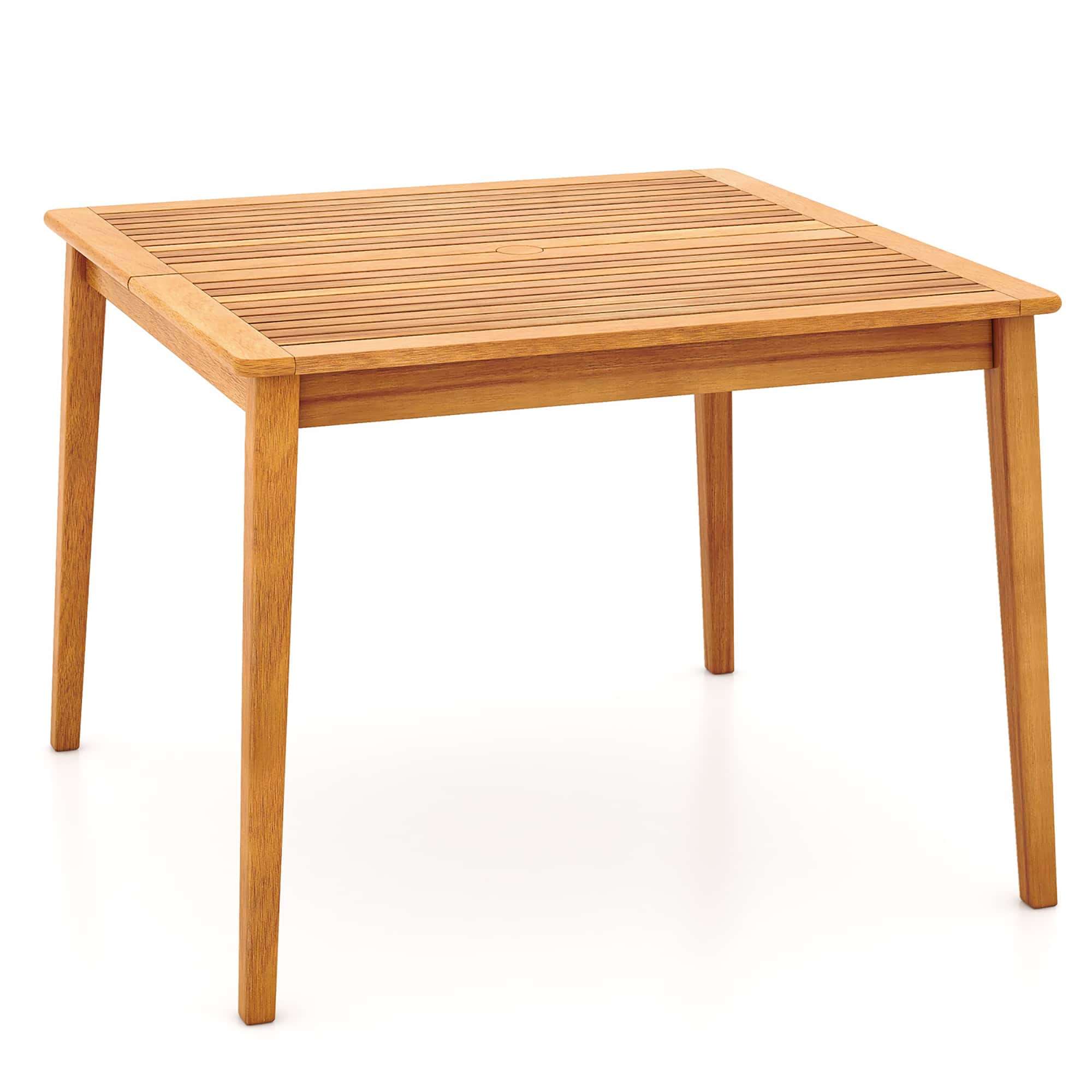 Gymax - 40'' 4-Person Outdoor Acacia Wood Dining Table w/ 1.96'' Umbrella Hole for Porch - Natural price history on PriceWatchPro
