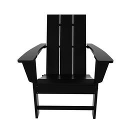 WestinTrends - Ashore Outdoor HDPE Modern Folding Adirondack Chair - Black