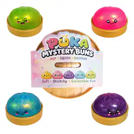 Puka Creations - Glitter Puka Buns 3.5-Inch Mystery Pack Squishy | 1 Random - Multi-Colored