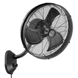 MULE - 18" KWIK Install Wall Mount Outdoor Oscillating Wet Rated Fan - Matte Black