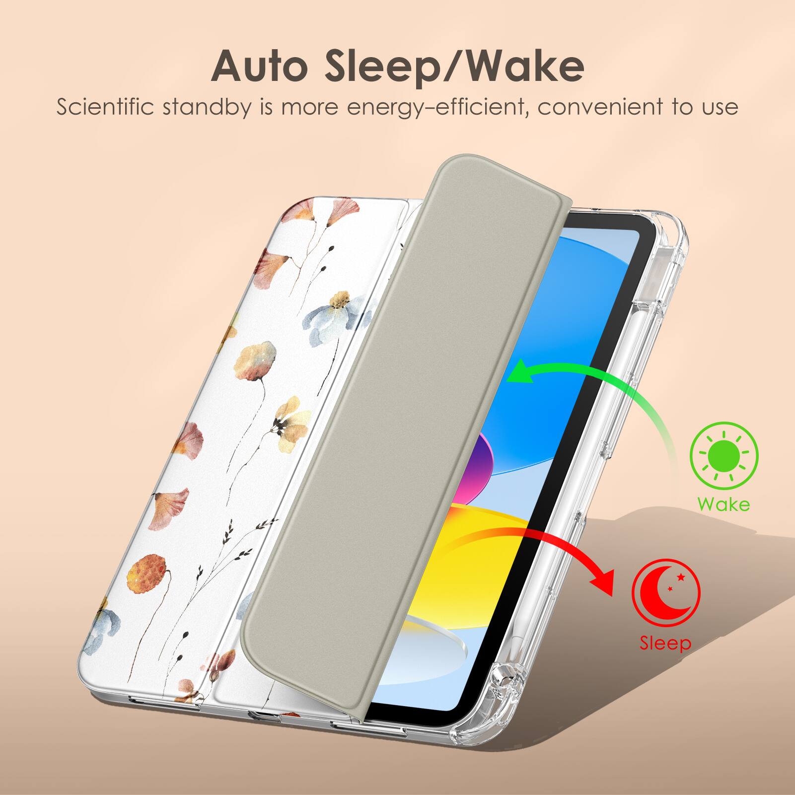Auto Sleep/Wake  
Scientific standby is more energy-efficient, convenient to use  

Wake  
Sleep