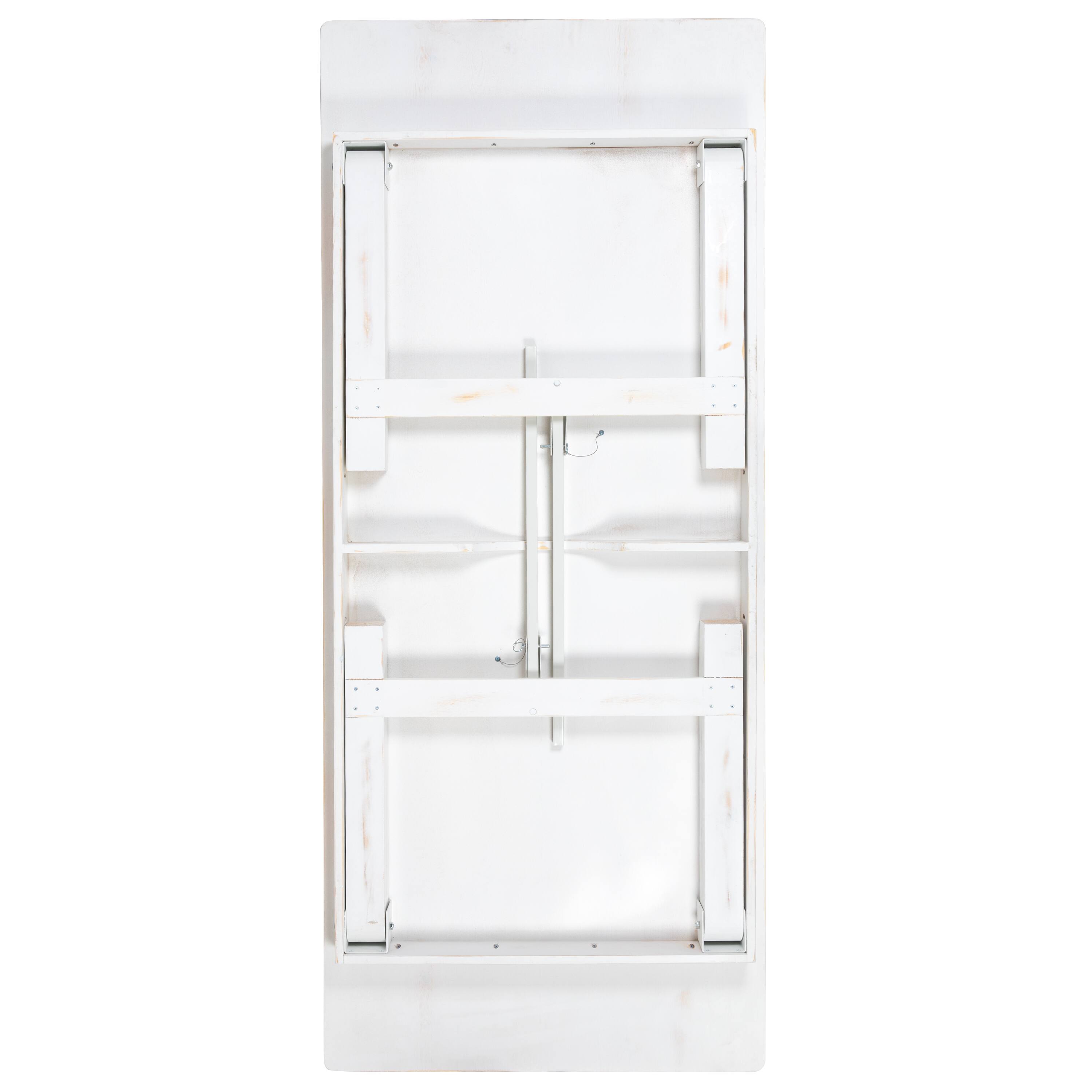 Alt View 4. Flash Furniture - HERCULES Series 8' x 40" Antique Rustic White Folding Farm Table and Two Bench Set - White.