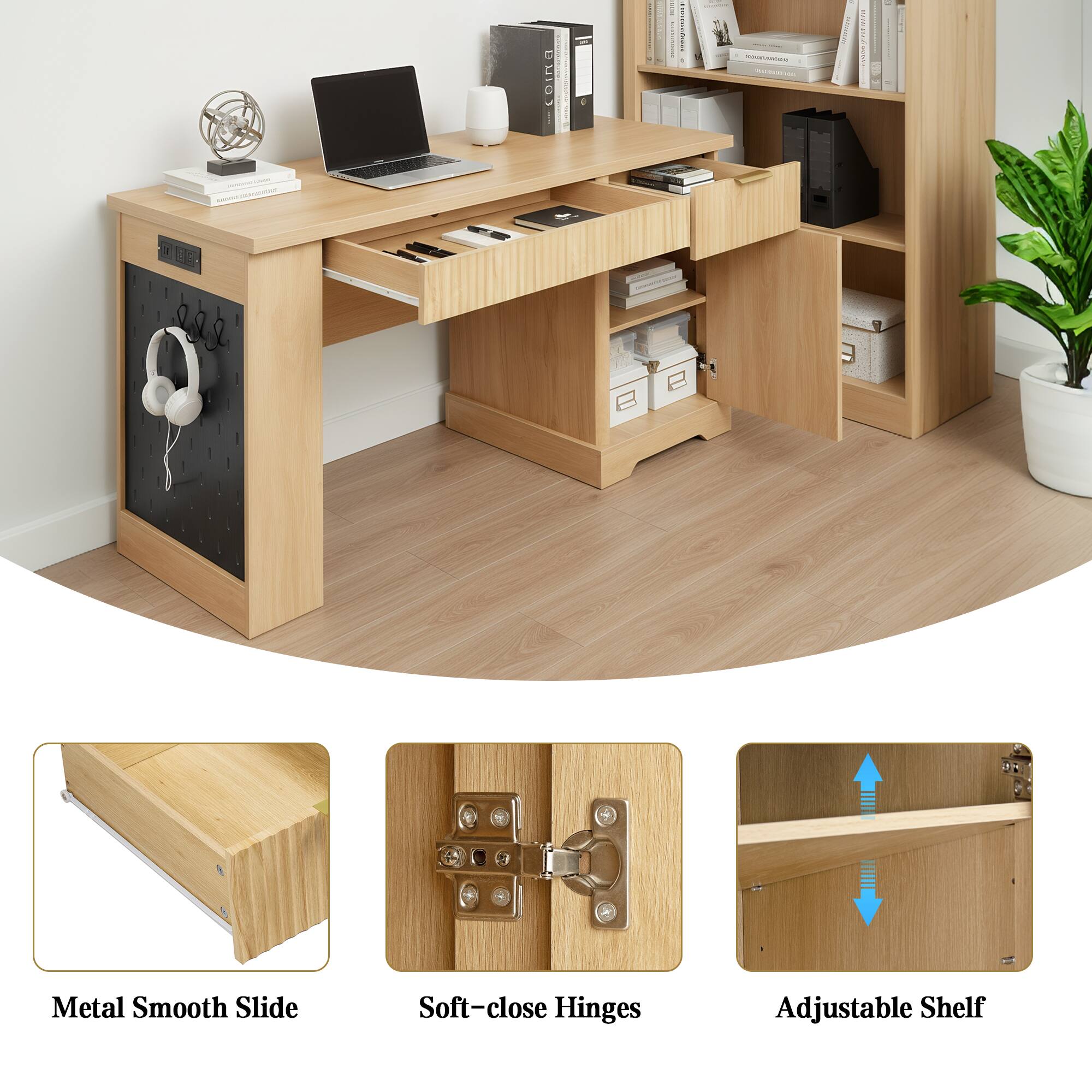 Io : 4 I | - - . / 771 07 - U - Metal Smooth Slide Soft-close Hinges Adjustable Shelf