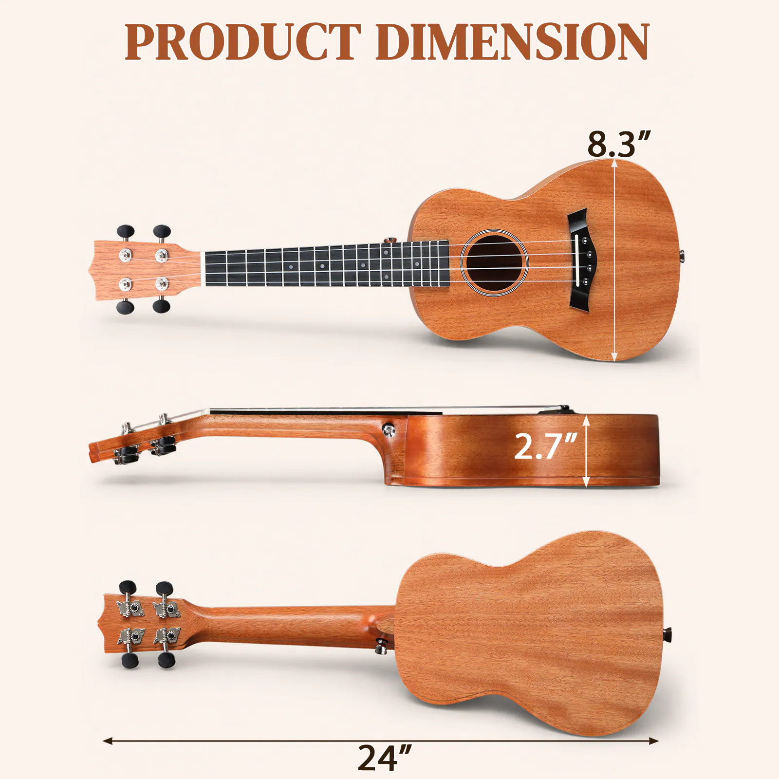 PRODUCT DIMENSION

8.3"  
2.7"  
24"